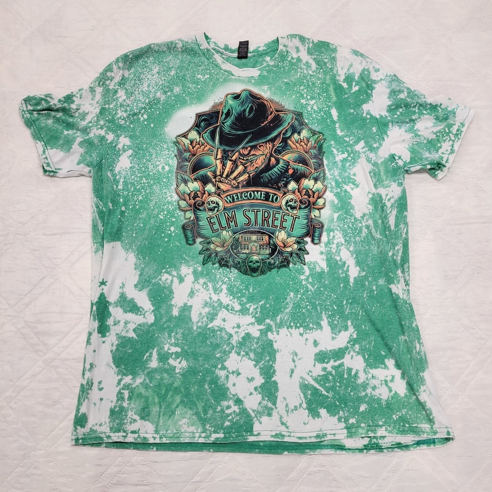 Welcome to Nightmare on Elm Street green Tie-Dye T shirt 2XL